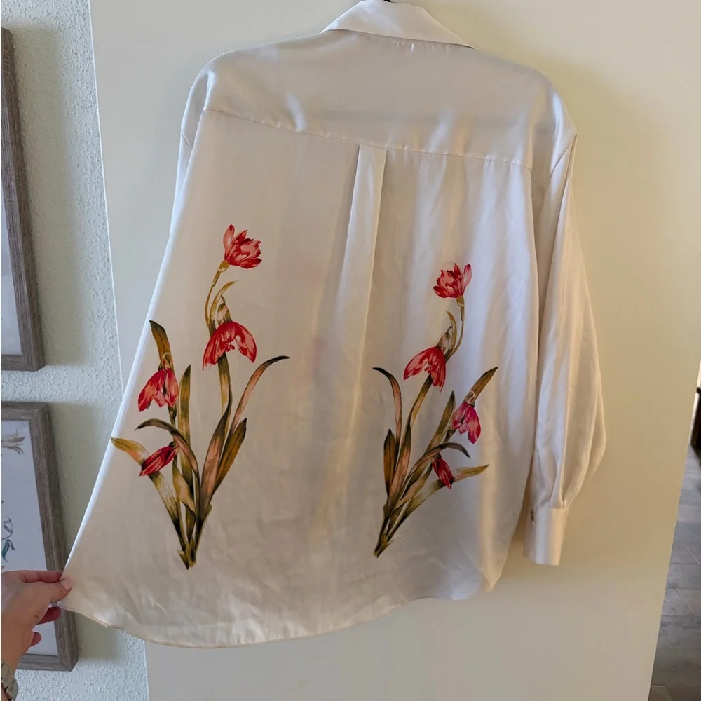 Zara Cream Collared Shirt - Picture 2 of 5